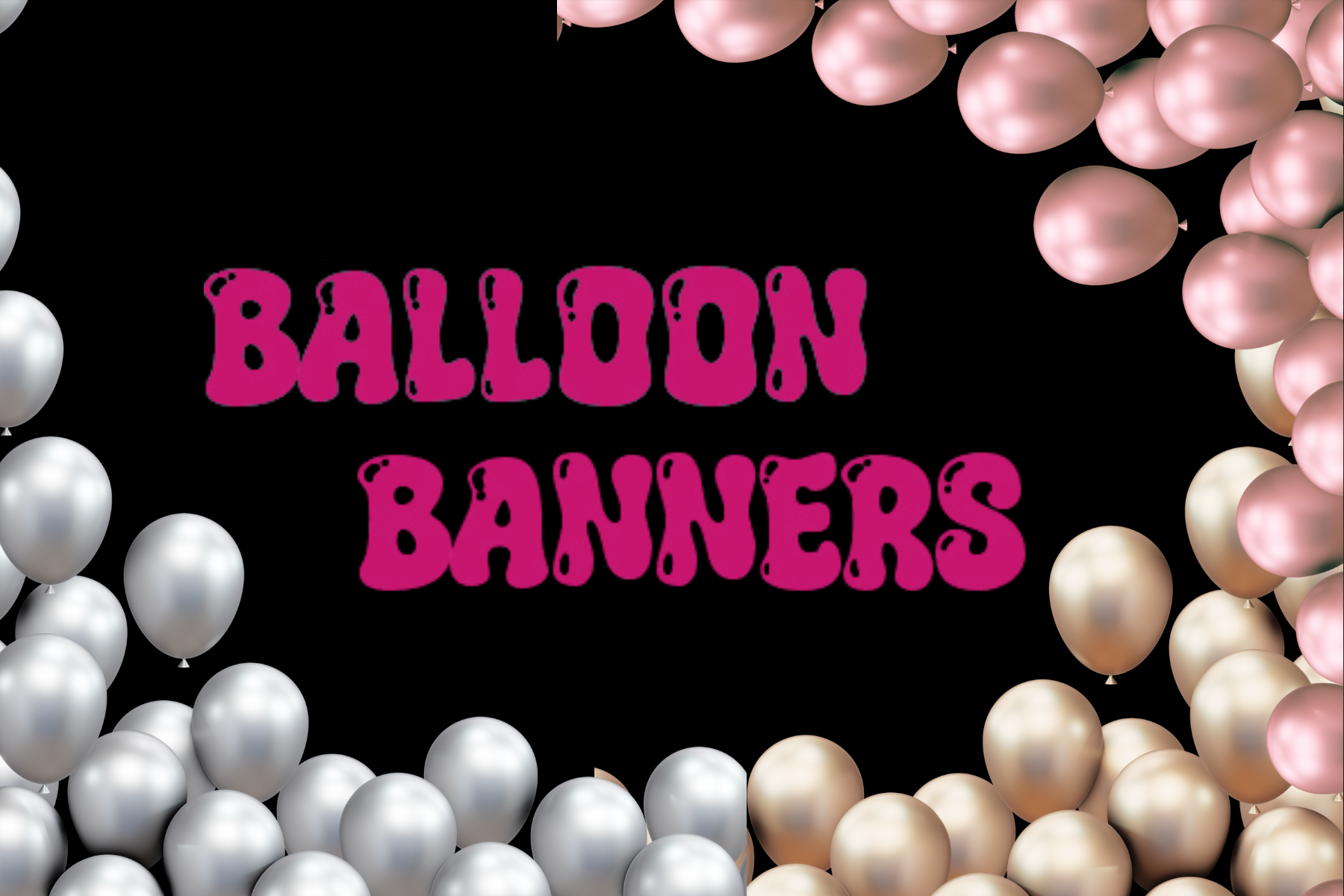 Rose Gold Zodiac Name Balloon Banners