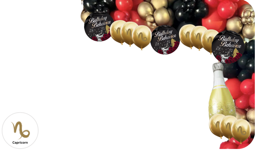 Zodiac Birthday Behavior Bubbly Balloon Arch