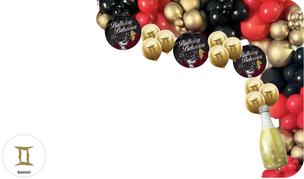 Zodiac Birthday Behavior Bubbly Balloon Arch