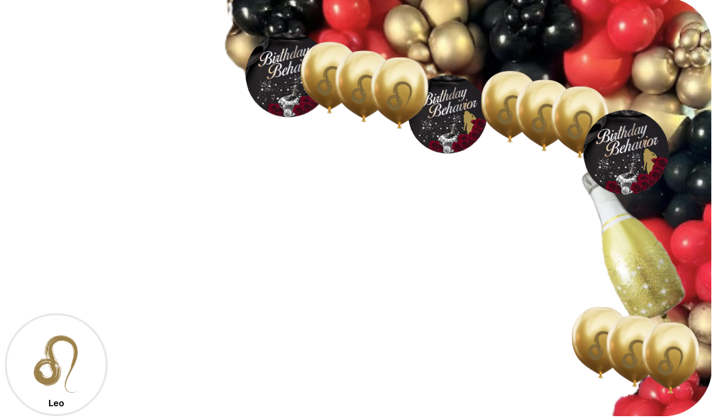 Zodiac Birthday Behavior Bubbly Balloon Arch