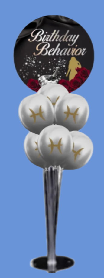 Birthday Behavior Bubbly Tabletop Balloon Bouquets