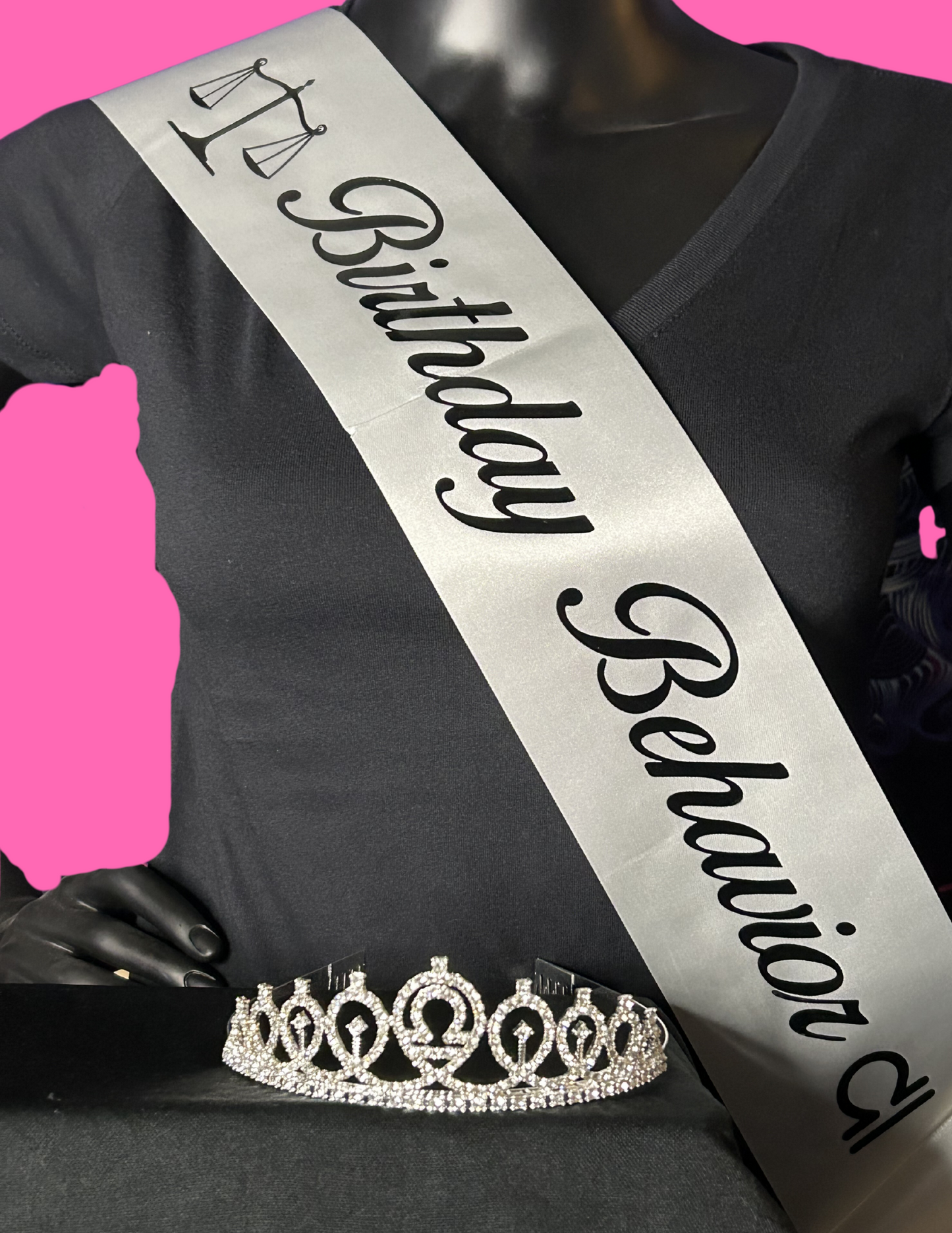 Silver Zodi Sash & Tiara Set