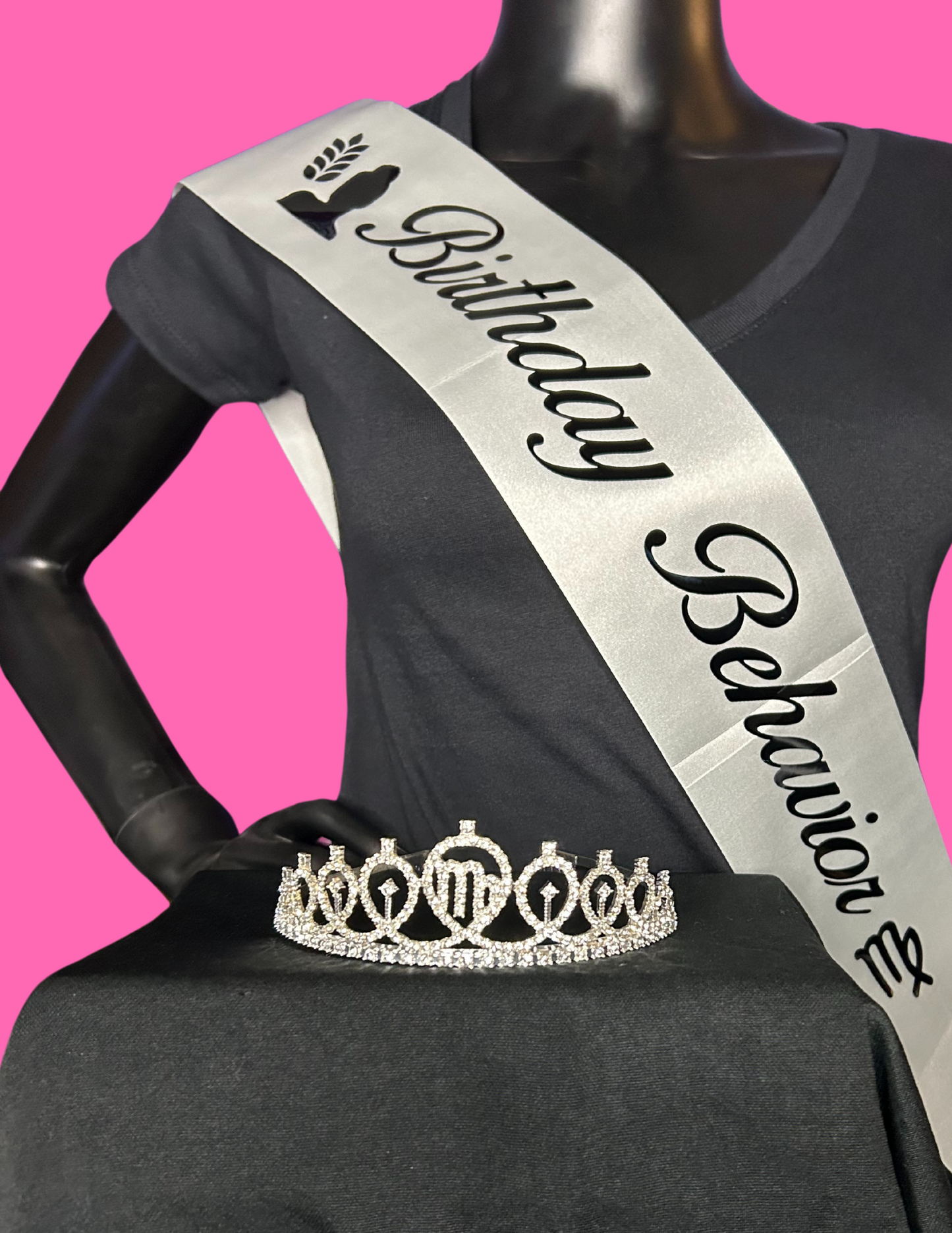 Silver Zodi Sash & Tiara Set