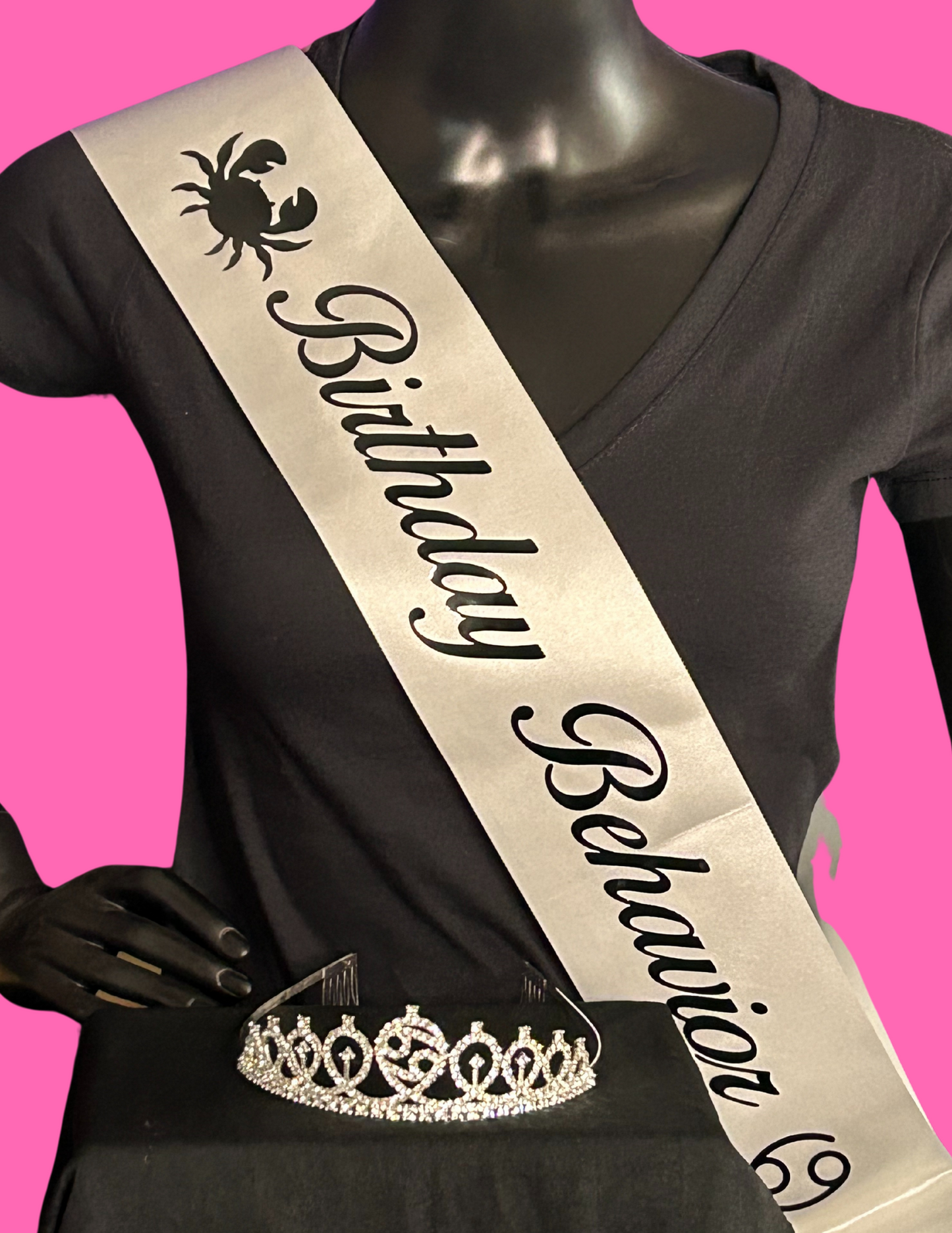 Silver Zodi Sash & Tiara Set