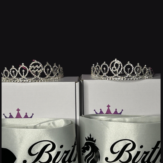 Silver Zodi Sash & Tiara Set